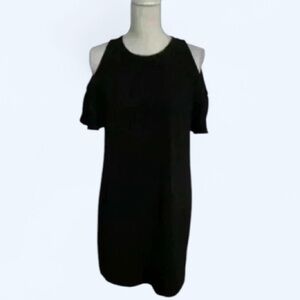 Loft Black Cold Shoulder Short Sleeve Light Dress Size 4​​